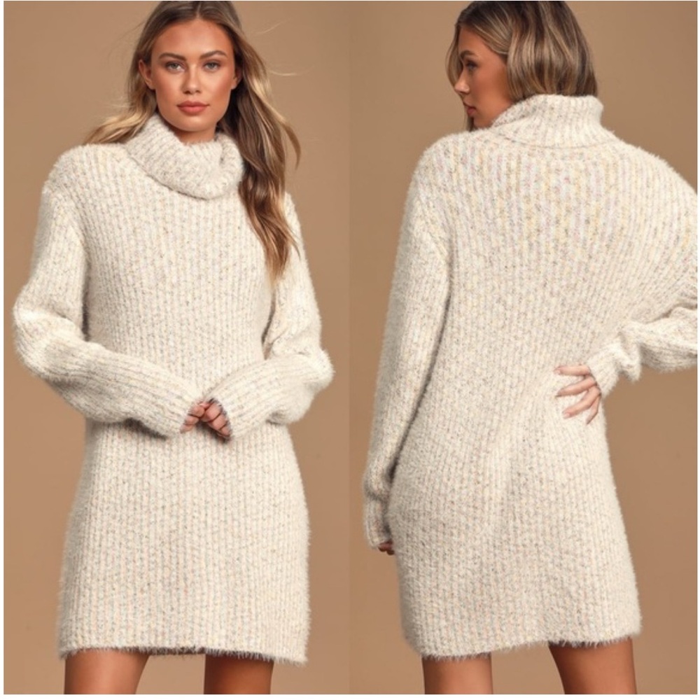 NWOT Lulus sweet whispers eyelash knit dress